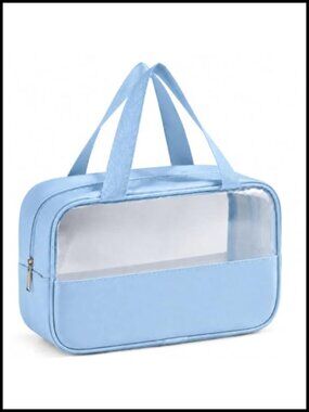 Clear Travel Toiletry Bag Cosmetic Pouch Zipper Dual Handles